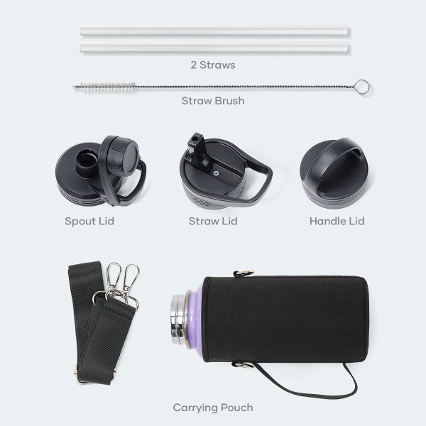 Trio Series Water Bottle with 3 Lids | 32oz - Image 4